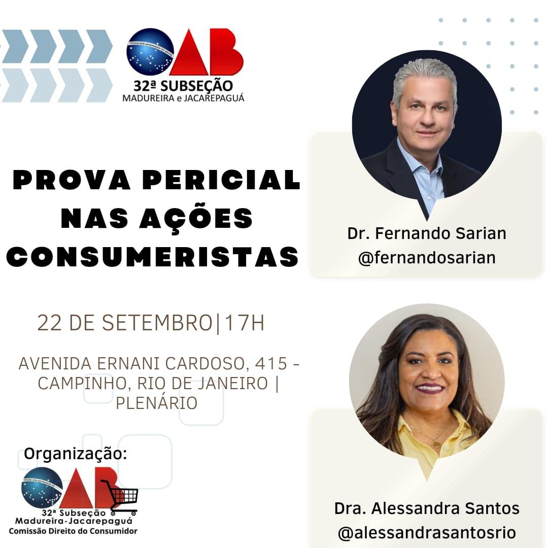 Palestras dias 22/09 - Prova Pericial nas Ações Consumeristas