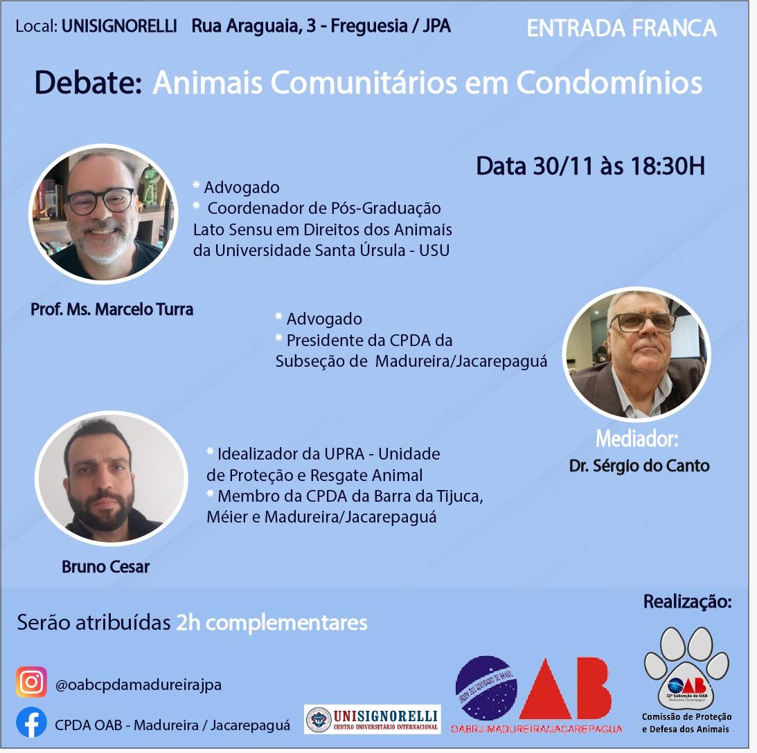 30/11 - Animais Comunitários em Condomínios.