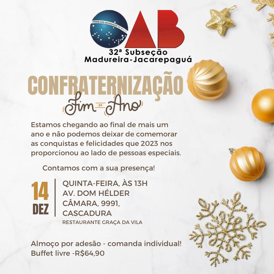 14/12 - Confraternização Fim de Ano.