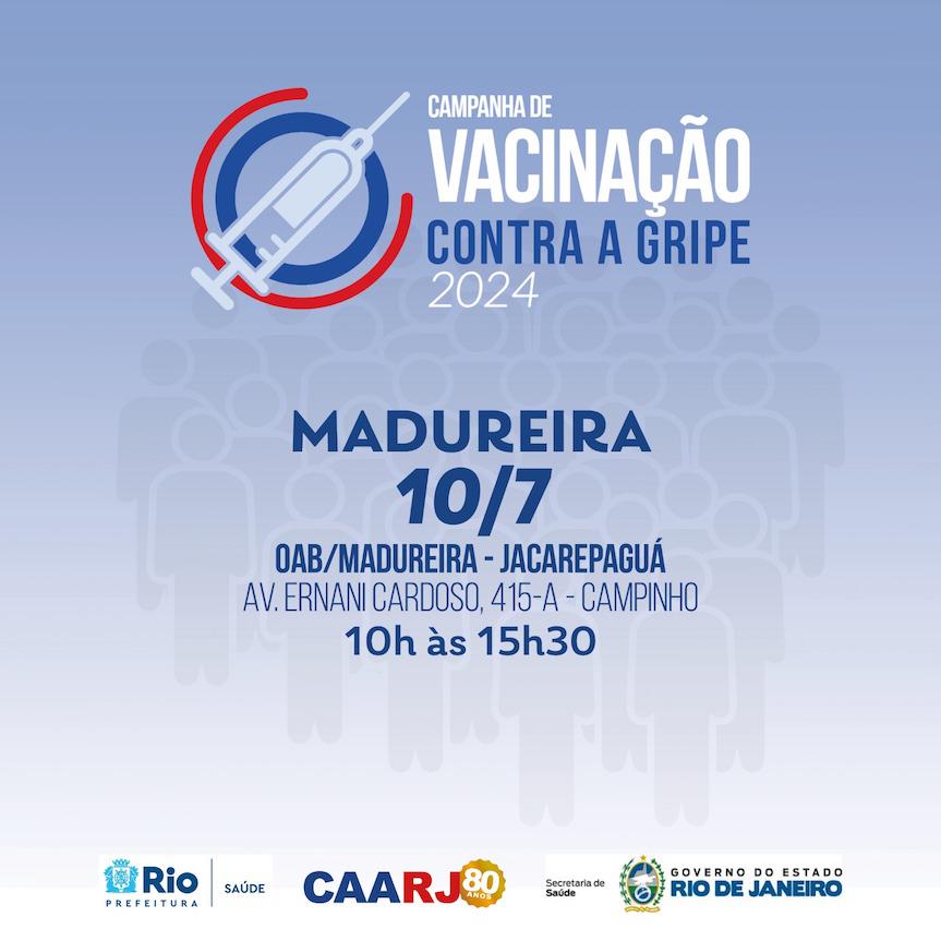 10/07 - Campanha de Vacinação contra a gripe.