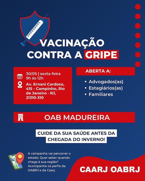 30/05 - Campanha de Vacinação contra a Gripe.