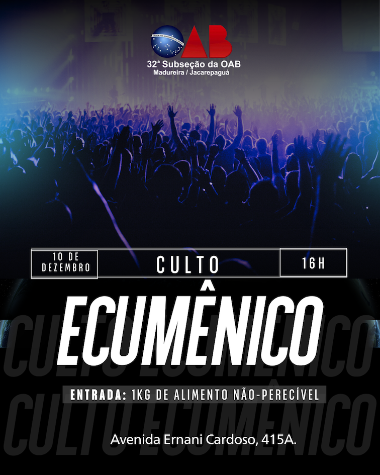 Dia 10/12 - Culto Ecumênico