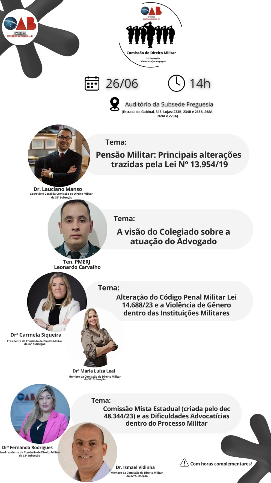 26/06 - Palestra Comissão de Direito Militar